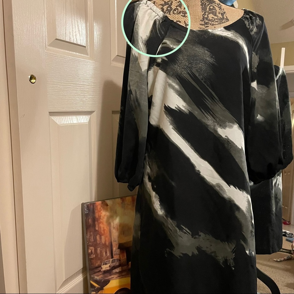 Evening, Office, Interview dress Beautiful black and white pattern.